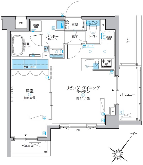 ルフォンプログレ中野富士見町の間取図