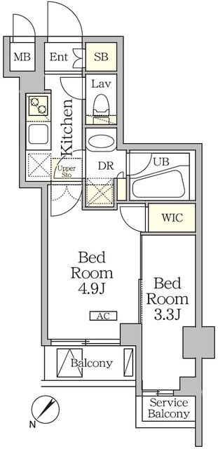 アジールコート池尻大橋の間取図