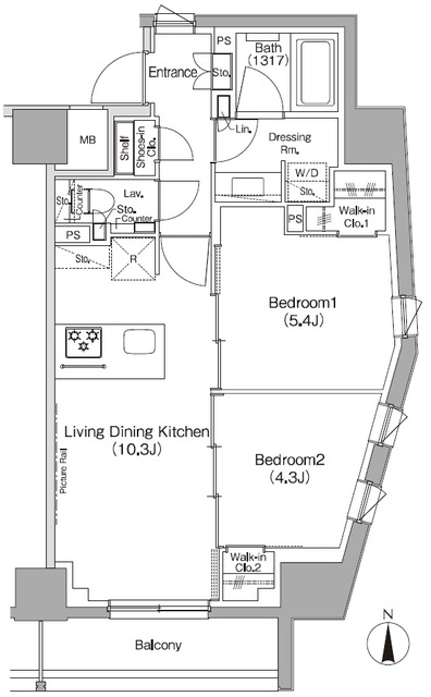 ザ・パークハビオ三軒茶屋の間取図