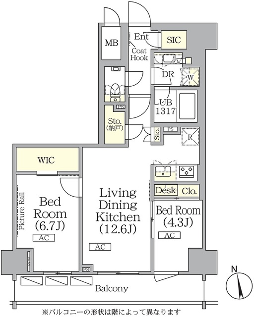 ザ・パークハビオ神楽坂レジデンスＳｏｕｔｈの間取図