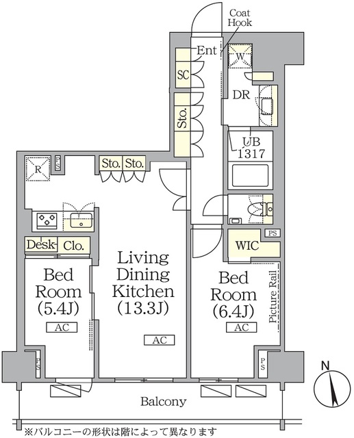 ザ・パークハビオ神楽坂レジデンスＳｏｕｔｈの間取図