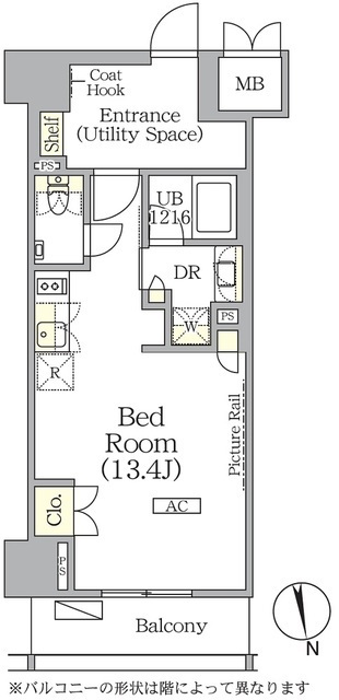 ザ・パークハビオ神楽坂レジデンスＳｏｕｔｈの間取図