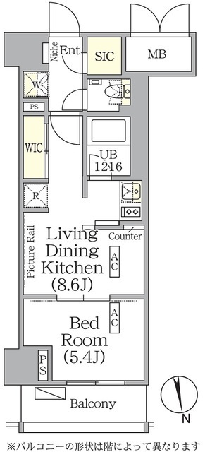 ザ・パークハビオ神楽坂レジデンスＳｏｕｔｈの間取図