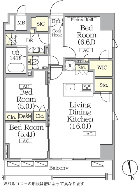 ザ・パークハビオ神楽坂レジデンスＳｏｕｔｈの間取図