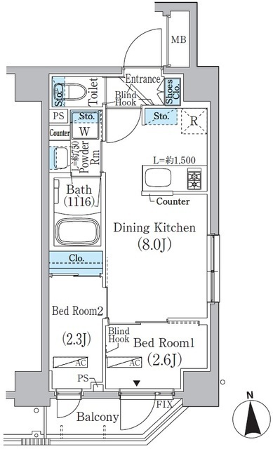 中井レジデンスの間取図