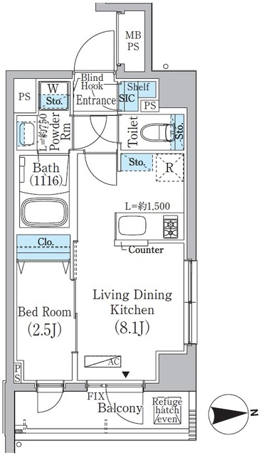 中井レジデンスの間取図