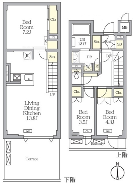 アジールコート都立大学の間取図