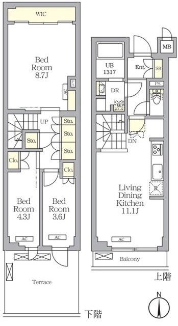 アジールコート都立大学の間取図