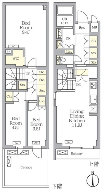アジールコート都立大学の間取図