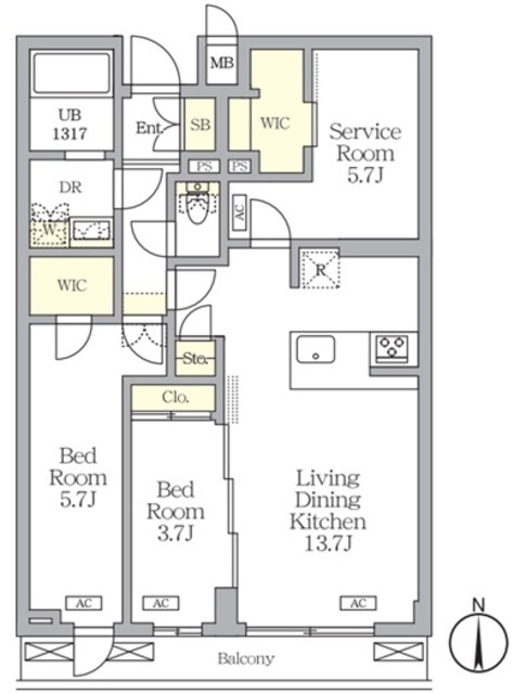 アジールコート都立大学の間取図
