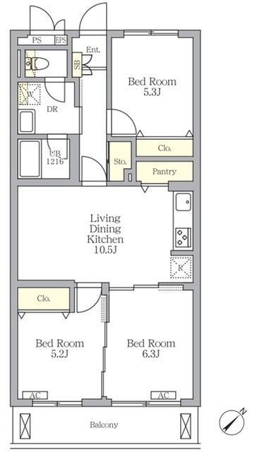 メゾンカルム中落合Ｎｏｒｔｈの間取図