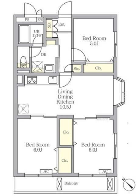 メゾンカルム中落合Ｎｏｒｔｈの間取図