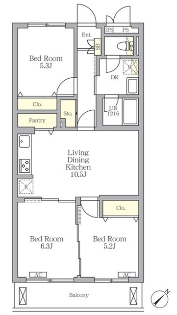 メゾンカルム中落合Ｓｏｕｔｈの間取図