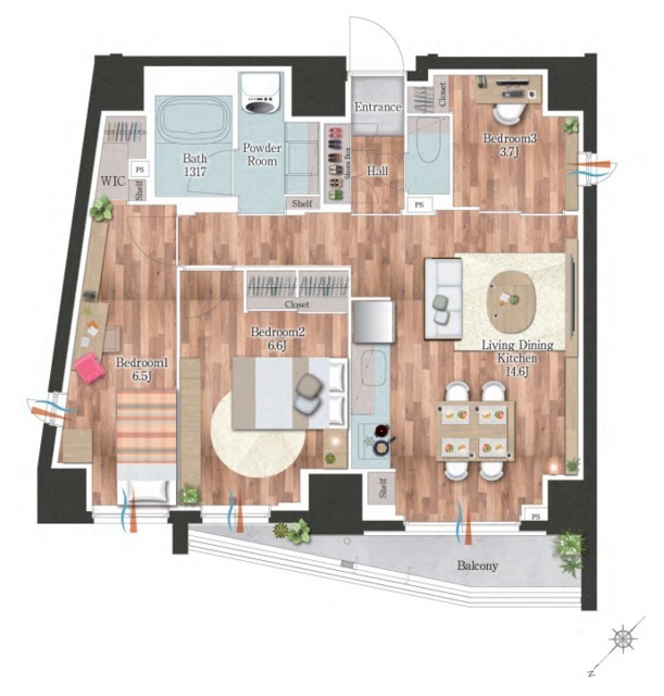 デュオフラッツ板橋大山の間取図
