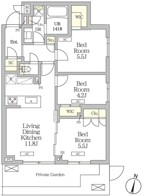 ミレーネ滝野川の間取図