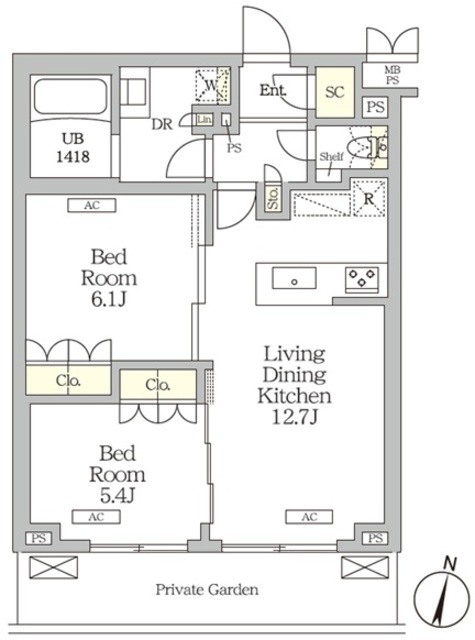 ミレーネ滝野川の間取図
