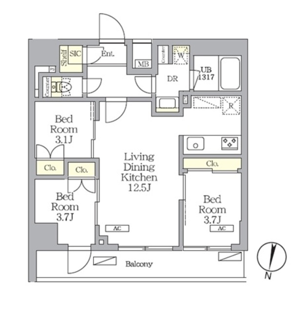 ＮＯＧＡＴＡ　ＲＥＳＩＤＥＮＣＥの間取図