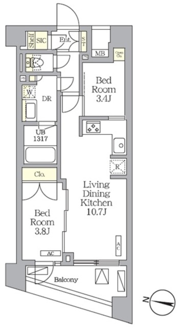 ＮＯＧＡＴＡ　ＲＥＳＩＤＥＮＣＥの間取図