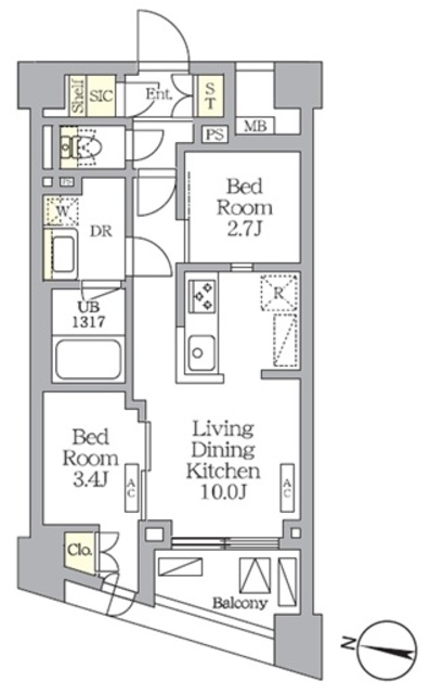 ＮＯＧＡＴＡ　ＲＥＳＩＤＥＮＣＥの間取図
