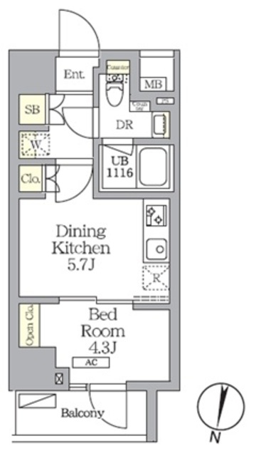 ＮＯＧＡＴＡ　ＲＥＳＩＤＥＮＣＥの間取図