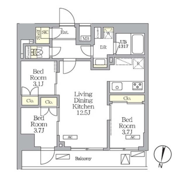 ＮＯＧＡＴＡ　ＲＥＳＩＤＥＮＣＥの間取図