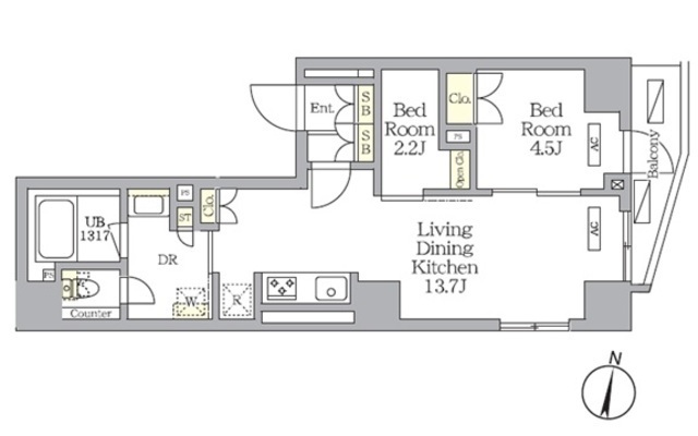 ＮＯＧＡＴＡ　ＲＥＳＩＤＥＮＣＥの間取図