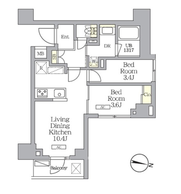 ＮＯＧＡＴＡ　ＲＥＳＩＤＥＮＣＥの間取図