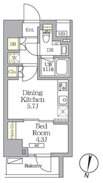 ＮＯＧＡＴＡ　ＲＥＳＩＤＥＮＣＥの間取図