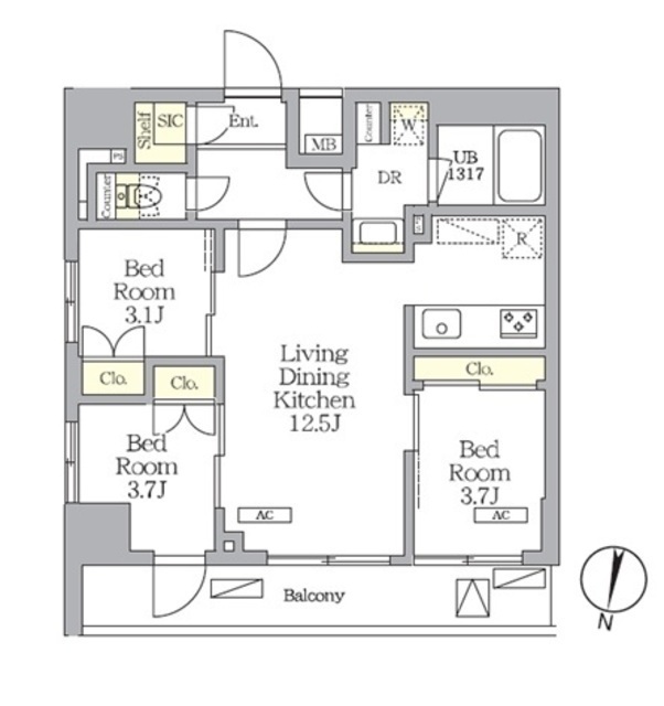 ＮＯＧＡＴＡ　ＲＥＳＩＤＥＮＣＥの間取図