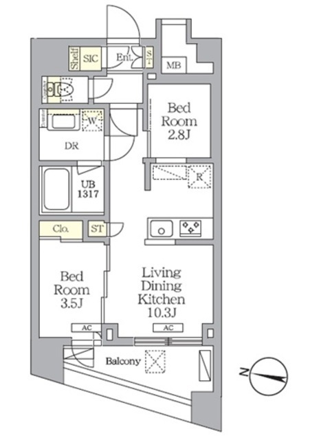 ＮＯＧＡＴＡ　ＲＥＳＩＤＥＮＣＥの間取図