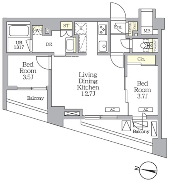 ＮＯＧＡＴＡ　ＲＥＳＩＤＥＮＣＥの間取図