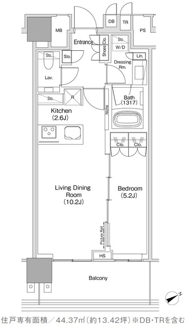 ＪＩＹＵＧＡＯＫＡ　ＭＵＳＥ　ＳＱＵＡＲＥ　ＴＨＥ　ＲＥＳＩＤＥＮＣＥの間取図