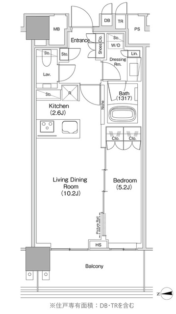 ＪＩＹＵＧＡＯＫＡ　ＭＵＳＥ　ＳＱＵＡＲＥ　ＴＨＥ　ＲＥＳＩＤＥＮＣＥの間取図