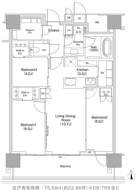 ＪＩＹＵＧＡＯＫＡ　ＭＵＳＥ　ＳＱＵＡＲＥ　ＴＨＥ　ＲＥＳＩＤＥＮＣＥの間取図