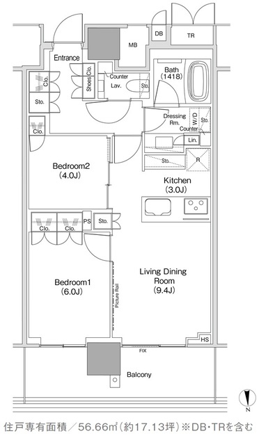ＪＩＹＵＧＡＯＫＡ　ＭＵＳＥ　ＳＱＵＡＲＥ　ＴＨＥ　ＲＥＳＩＤＥＮＣＥの間取図