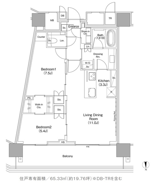 ＪＩＹＵＧＡＯＫＡ　ＭＵＳＥ　ＳＱＵＡＲＥ　ＴＨＥ　ＲＥＳＩＤＥＮＣＥの間取図