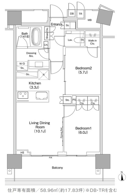 ＪＩＹＵＧＡＯＫＡ　ＭＵＳＥ　ＳＱＵＡＲＥ　ＴＨＥ　ＲＥＳＩＤＥＮＣＥの間取図