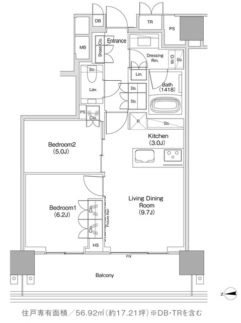 ＪＩＹＵＧＡＯＫＡ　ＭＵＳＥ　ＳＱＵＡＲＥ　ＴＨＥ　ＲＥＳＩＤＥＮＣＥの間取図