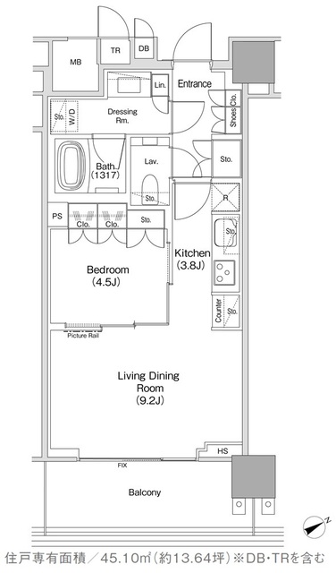 ＪＩＹＵＧＡＯＫＡ　ＭＵＳＥ　ＳＱＵＡＲＥ　ＴＨＥ　ＲＥＳＩＤＥＮＣＥの間取図