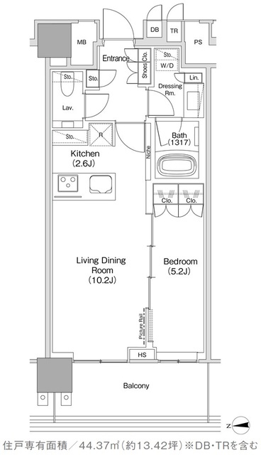 ＪＩＹＵＧＡＯＫＡ　ＭＵＳＥ　ＳＱＵＡＲＥ　ＴＨＥ　ＲＥＳＩＤＥＮＣＥの間取図