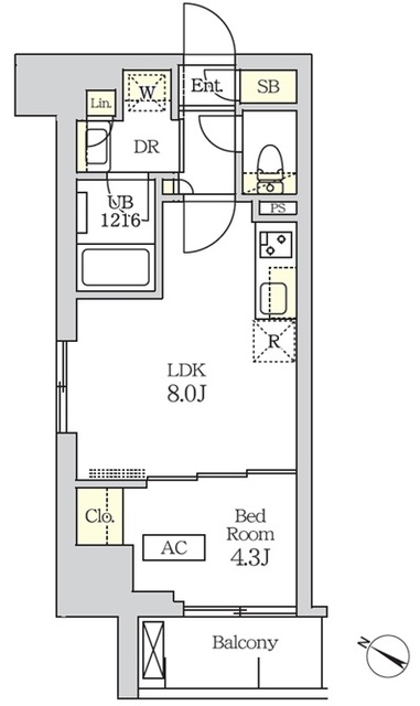 コスモグラシア新宿西早稲田の間取図