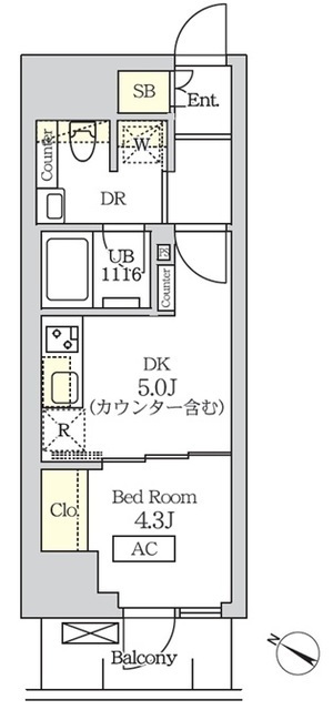 コスモグラシア新宿西早稲田の間取図