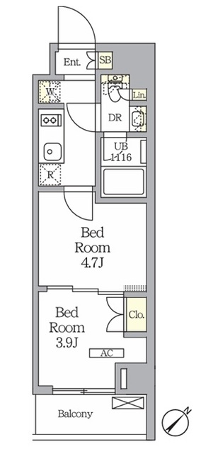 ラティエラ武蔵小山レジデンスの間取図