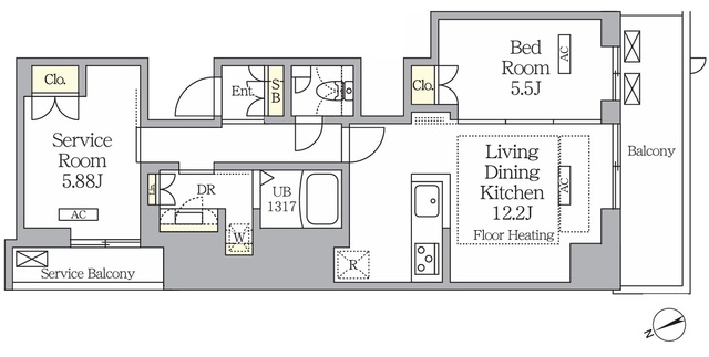 ヴェント四谷の間取図