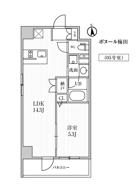 ボヌール梅田の間取図