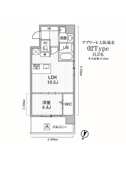 アプリーレ大阪城北の間取図