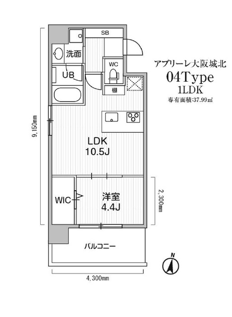 アプリーレ大阪城北の間取図