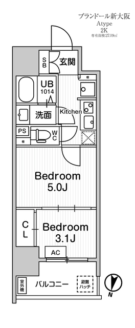 プランドール新大阪の間取図