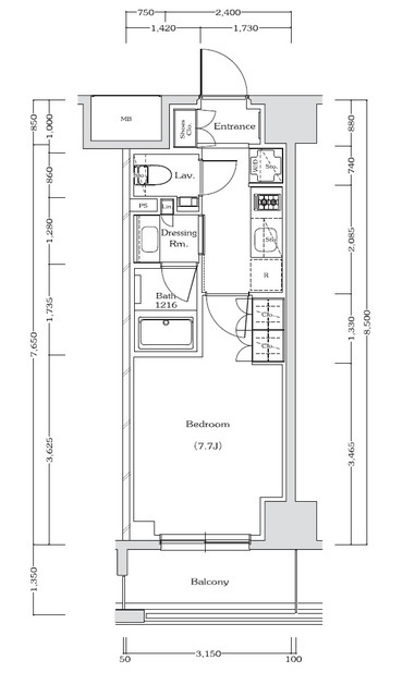 ザ・パークハビオ江坂公園の間取図