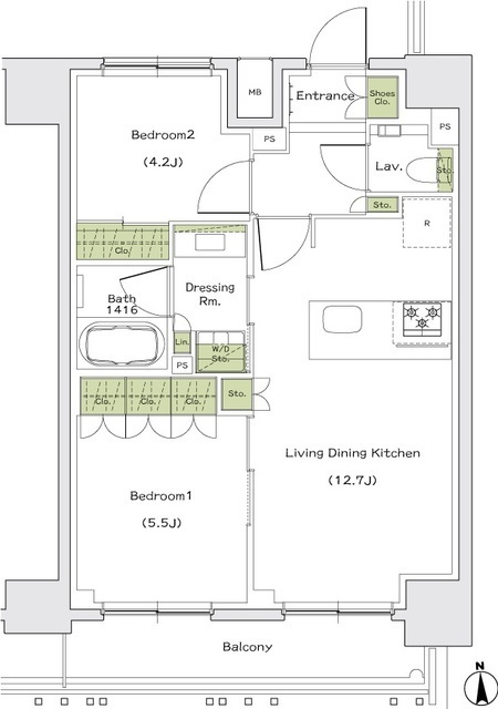 ザ・パークハビオ同心の間取図